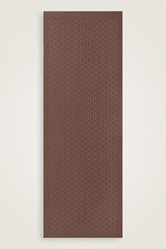 Bambunoor Açık Kahve Monogram Jakar Naia Pamuk Şal 70x210