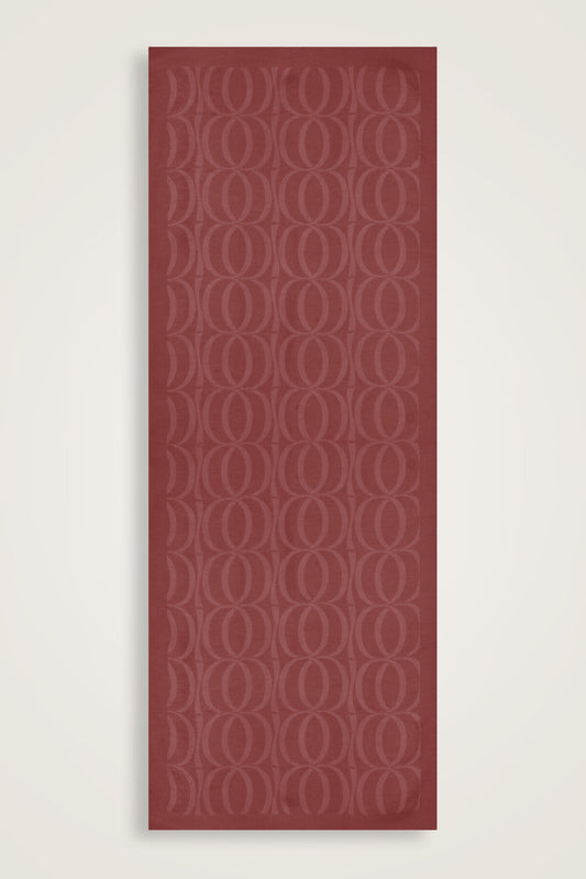 Büyük Bambunoor Bordo Monogram Jakar Ferah Tensel Şal 70x200