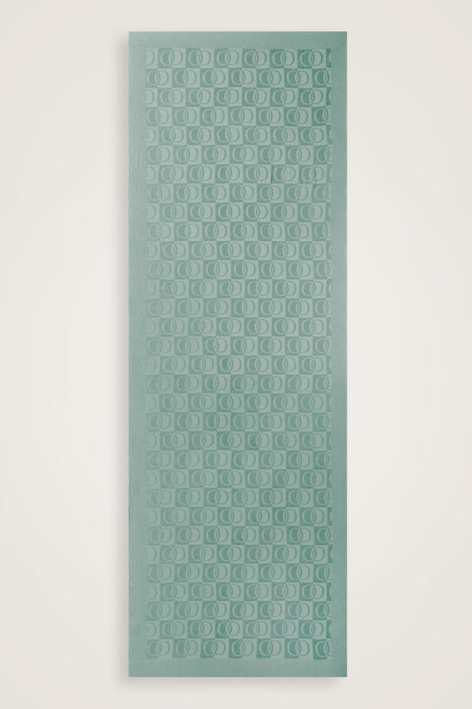 Dama Desen Nil Yeşili Monogram Jakar Naia Pamuk Şal 70x200