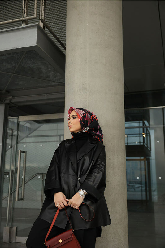 Deri Siyah Blazer Ceket