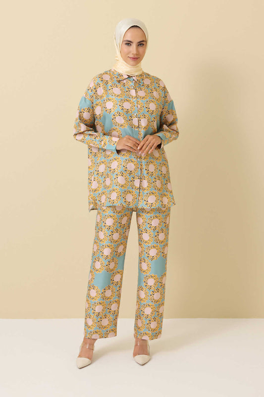 Halkalar Somon İpek Pijama Pantolon