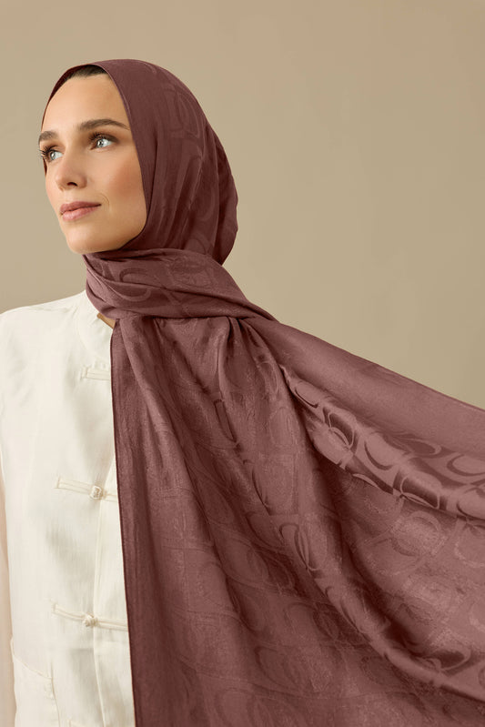 Dama Desen Gül Kurusu Naia Pamuk Şal 70x200