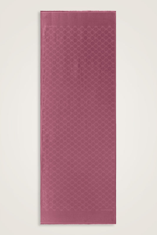 Noor Petek Şeker Pembe Jakarlı İpek Şal 70x200