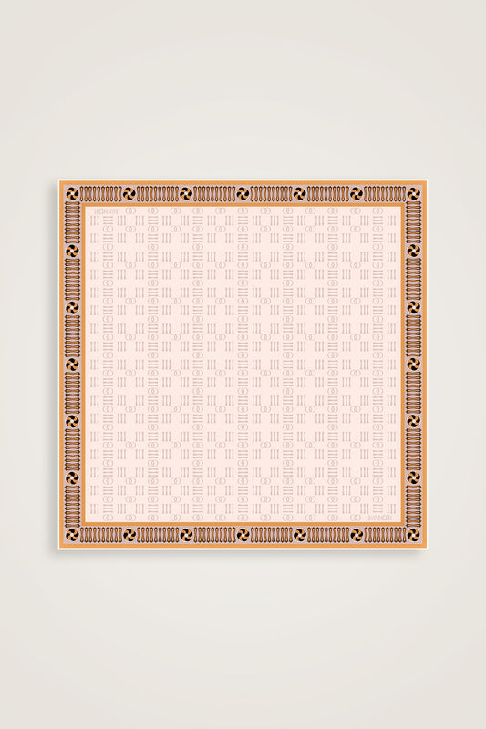Noor Kare Krem Tivil İpek Eşarp 90x90