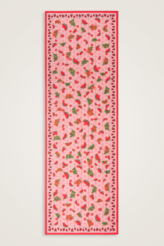 Karpuz Pembe Floş Viskon Şal 70x210