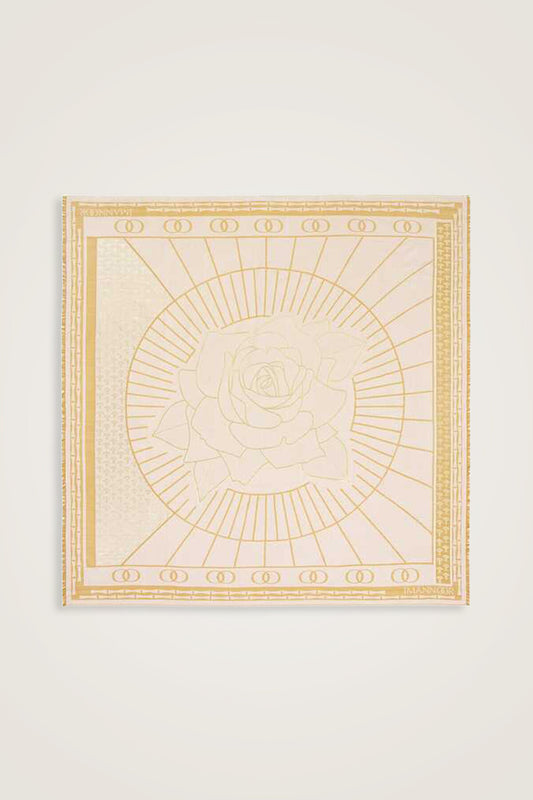 Leyla Simli Sarı İpek Eşarp 140x140