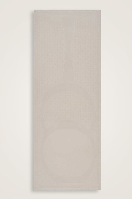 OO Monogram Bej İpek Şal 70x200