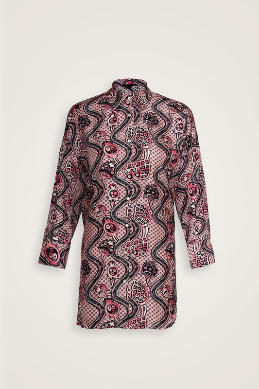 Tutti Frutti Pembe İpek Gömlek Pijama