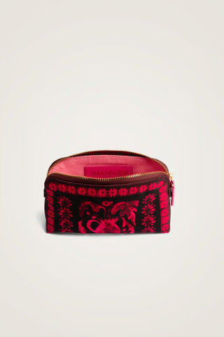 Saksılar Nar Kırmızısı Makyaj Çantası