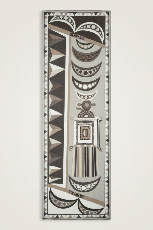 Afrika Gri Pamuk İpek Vual Şal 70x210
