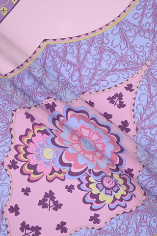 Anahtar Deliği Pembe Krep İpek Şal 80x210
