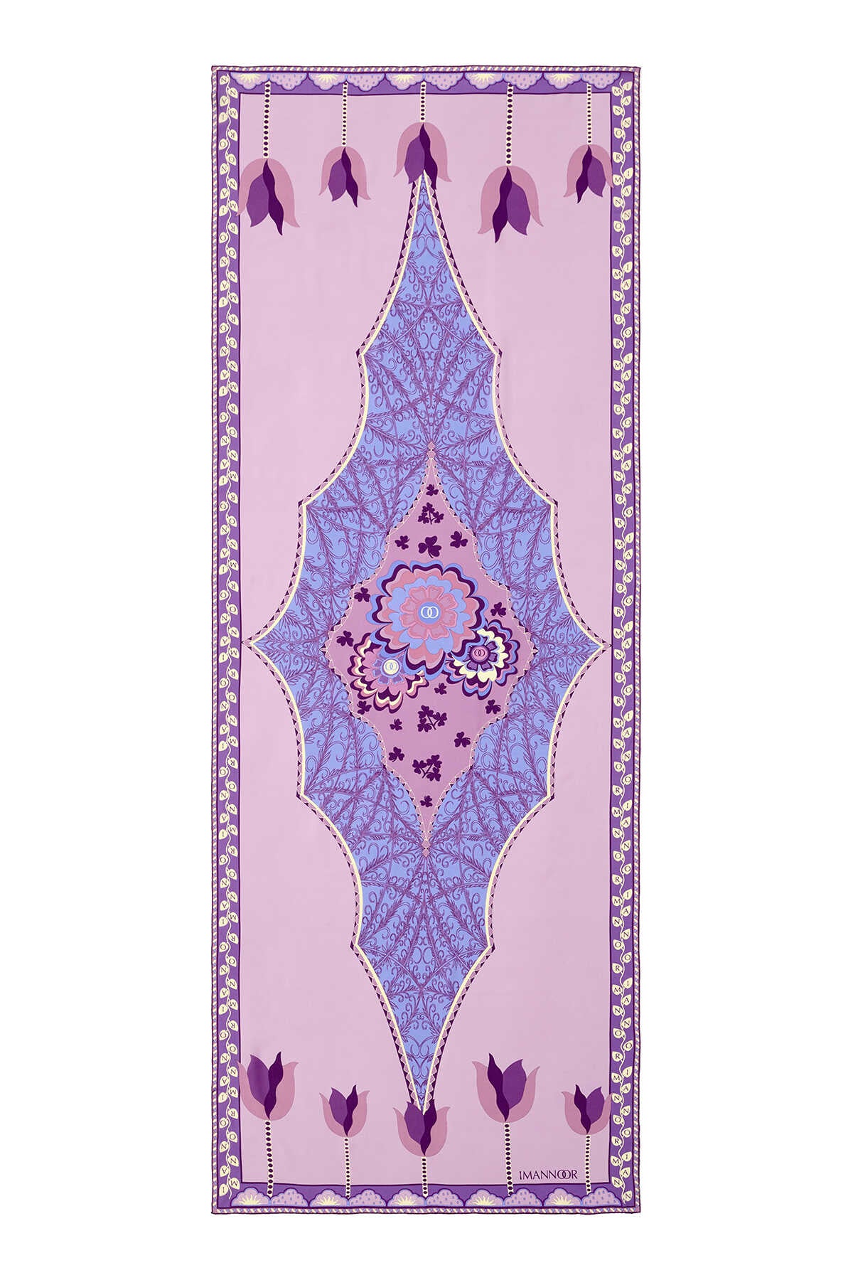 Anahtar Deliği Pembe Krep İpek Şal 80x210