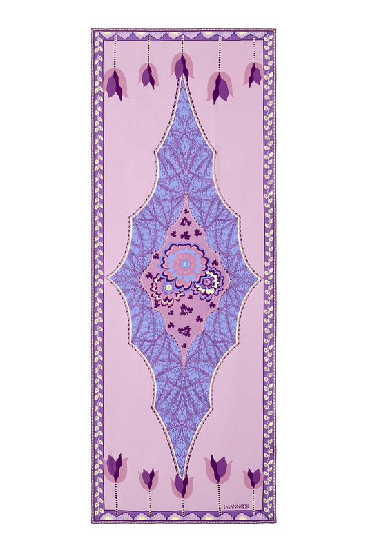 Anahtar Deliği Pembe Krep İpek Şal 80x210