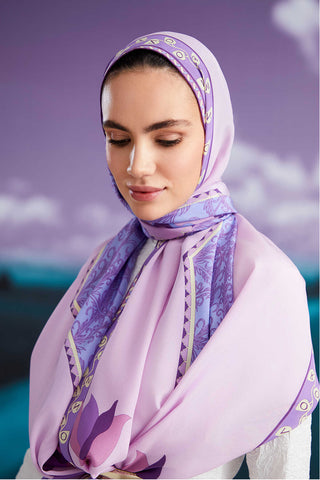 Anahtar Deliği Pembe Krep İpek Şal 80x210