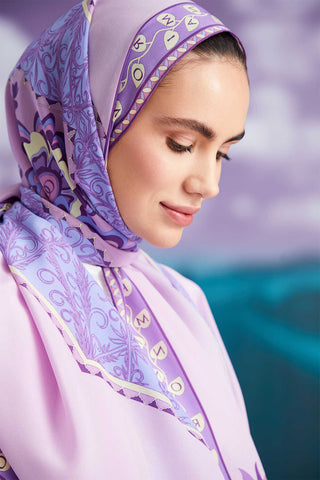 Anahtar Deliği Pembe Krep İpek Şal 80x210
