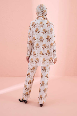 Aşk Bej İpek Pijama Pantolon