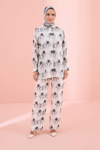 Aşk Beyaz İpek Pijama Pantolon