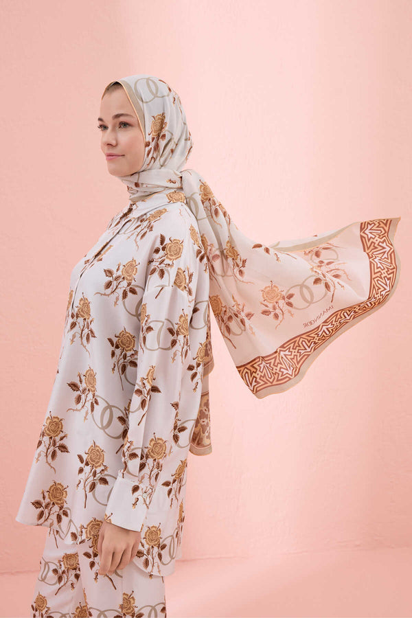 Aşk Cream Cotton Silk Shawl