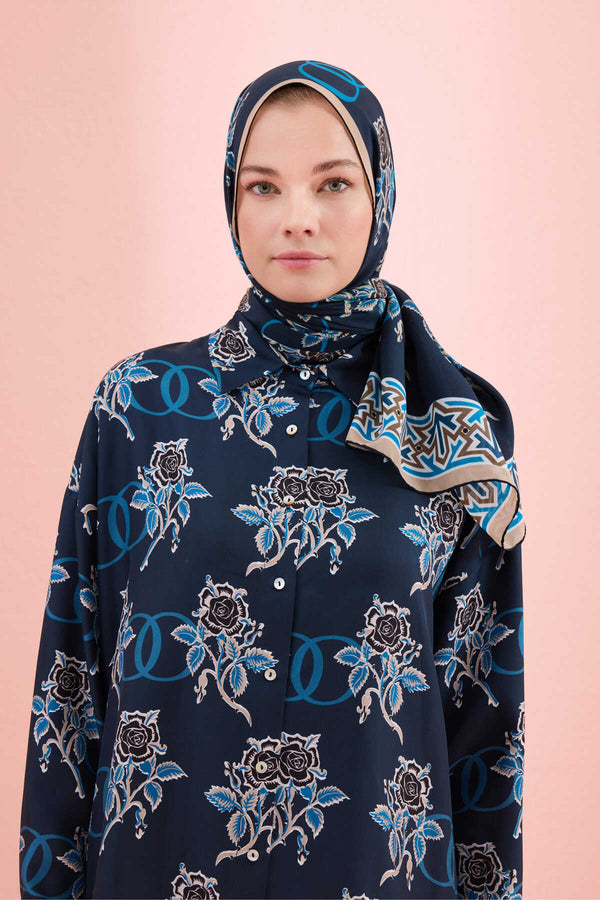 Aşk Petrol Cotton Silk Shawl
