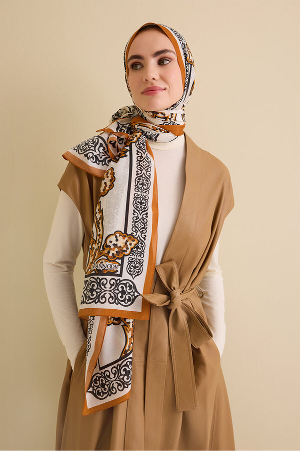 Love Ivy Yellow Cotton Silk Shawl