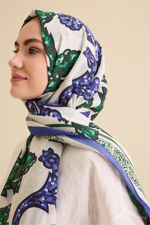 Love Ivy Green Cotton Silk Shawl