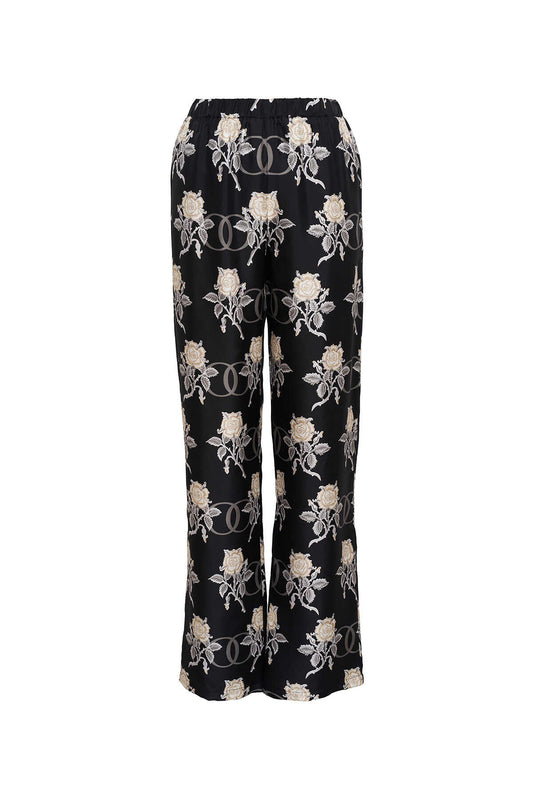 Aşk Siyah İpek Pijama Pantolon