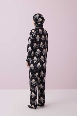 Aşk Siyah İpek Pijama Pantolon