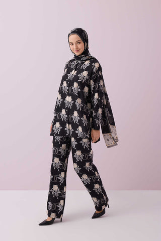 Aşk Siyah İpek Pijama Pantolon