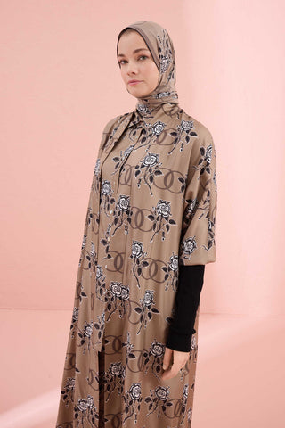 Aşk Triko Kollu Vizon Tivil İpek Kimono