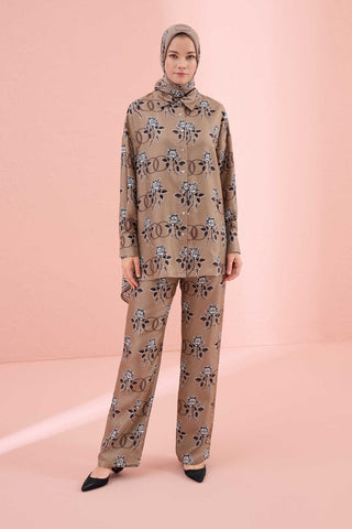 Aşk Vizon Tivil İpek Pijama Gömlek