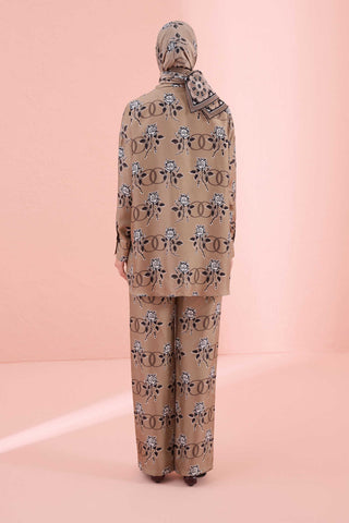 Aşk Vizon Tivil İpek Pijama Gömlek
