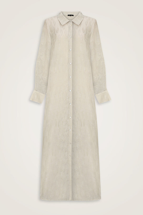 Journey to Love Beige Linen Shirt Dress
