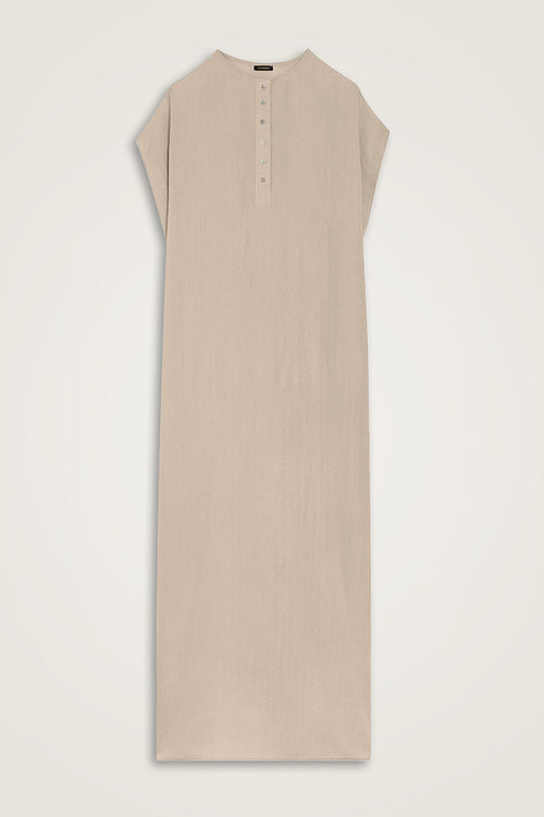 Journey to Love Beige Naia Cotton Sleeveless Dress
