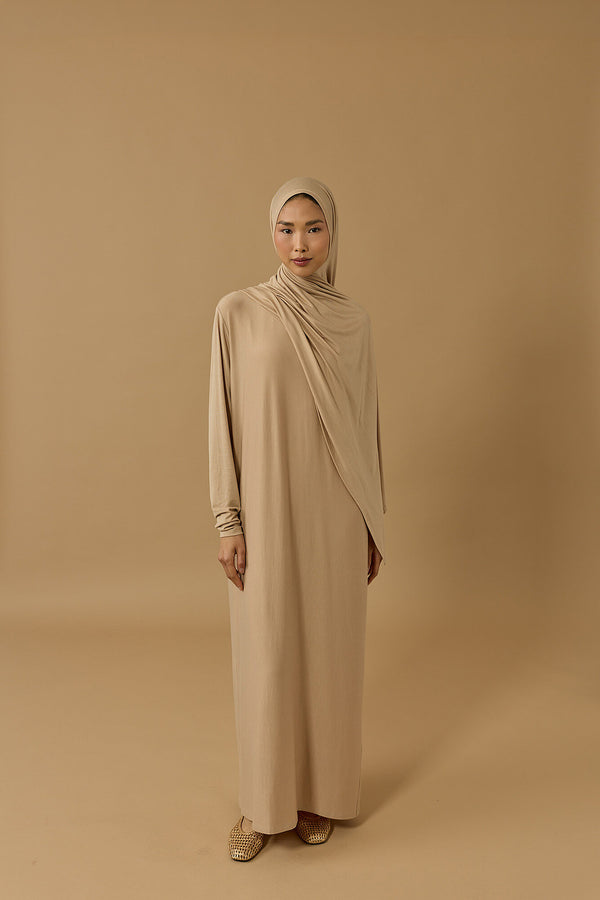 Journey to Love Beige Cotton Dress