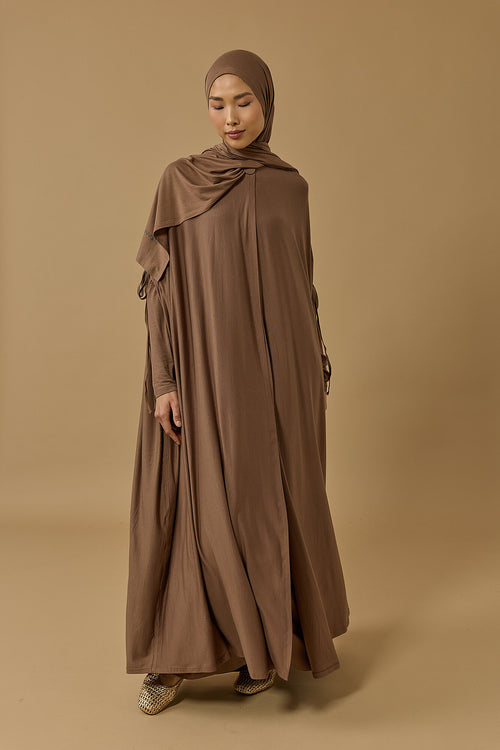 Aşka Yolculuk Cappucino Penye Abaya