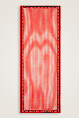 Aşkın Kanatları Kırmızı Floş Viskon Şal  70x210