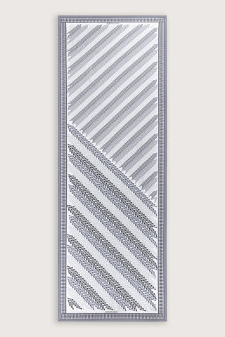 Balık Sırtı Mavi Floş Viskon Şal 70x210