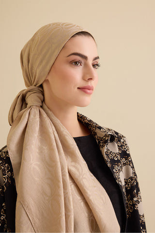 Bambunoor Antik Bej Naia Pamuk Şal 70x210