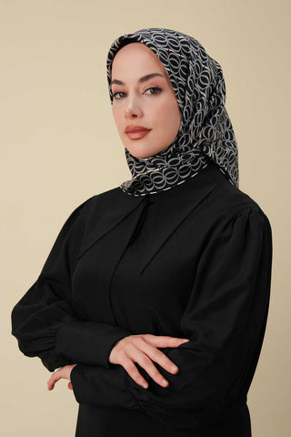 Bambunoor Antrasit Tivil İpek Eşarp 90x90