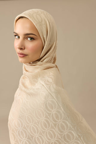 Bambunoor Bej Naia Pamuk Şal 70x210