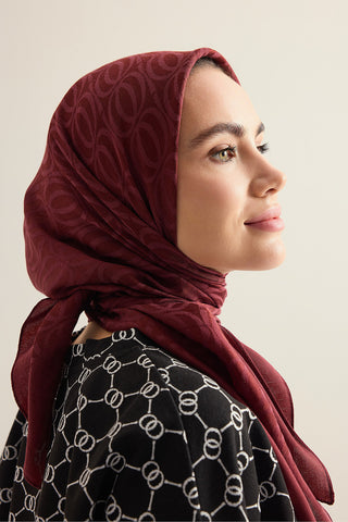 Bambunoor Bordo Naia Eşarp 95x95