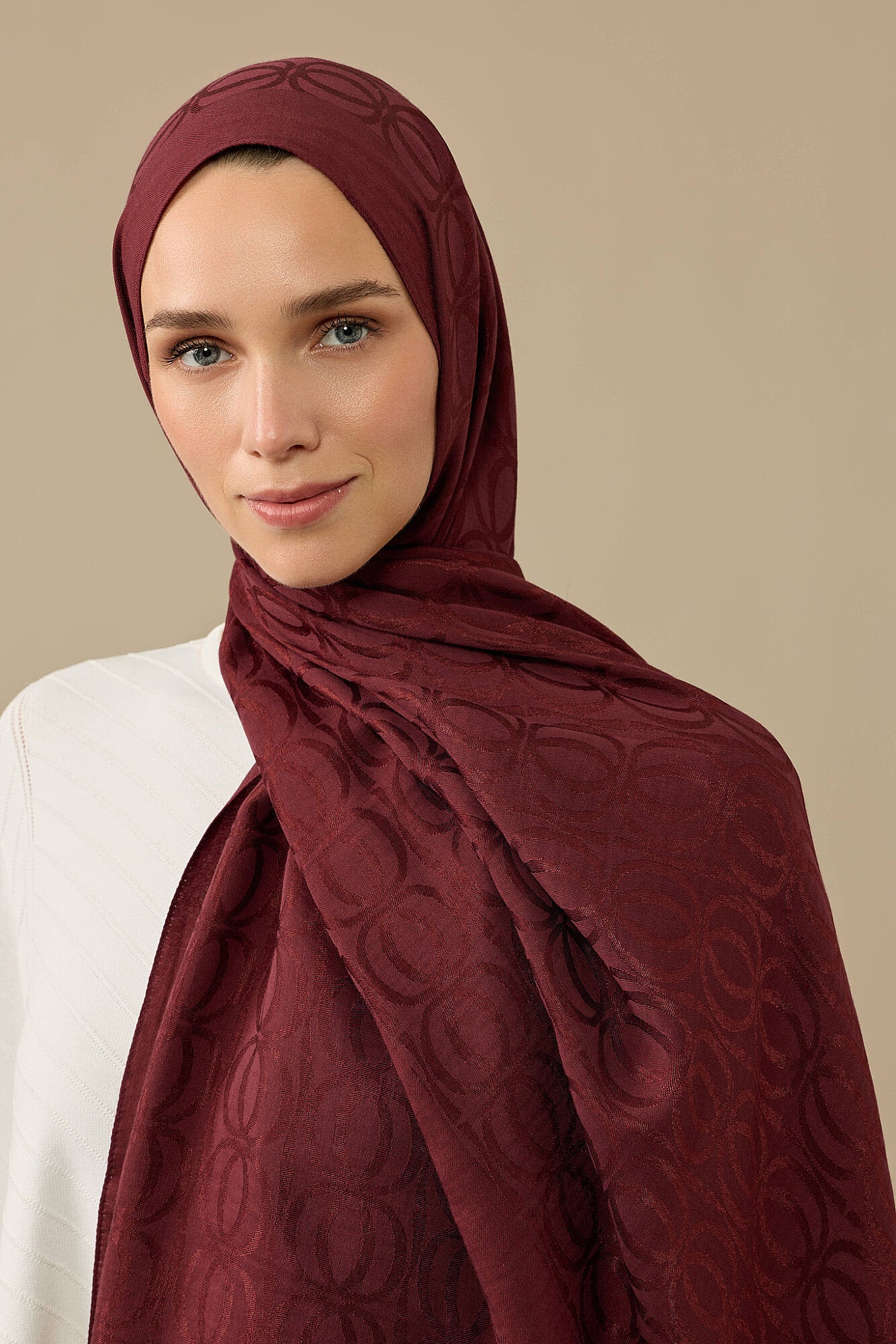 Bambunoor Bordo Naia Pamuk Şal 70x210