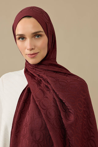 Bambunoor Bordo Naia Pamuk Şal 70x210