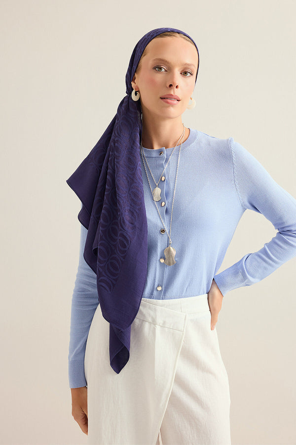 Bambunoor Navy Blue Naia Scarf