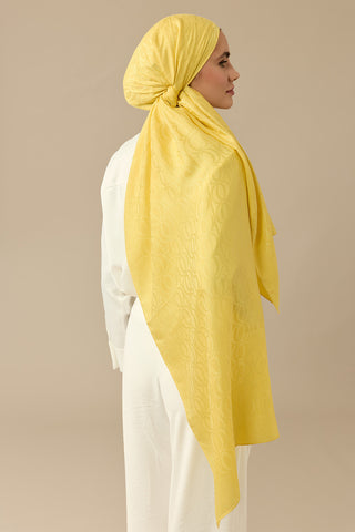 Bambunoor Limon Sarısı Naia Pamuk Şal 70x210