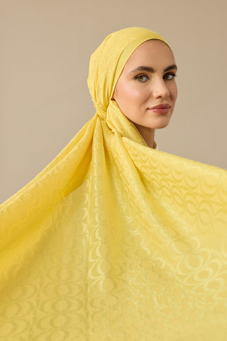 Bambunoor Limon Sarısı Naia Pamuk Şal 70x210