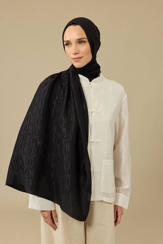 Bambunoor Siyah Naia Pamuk Şal 70x210