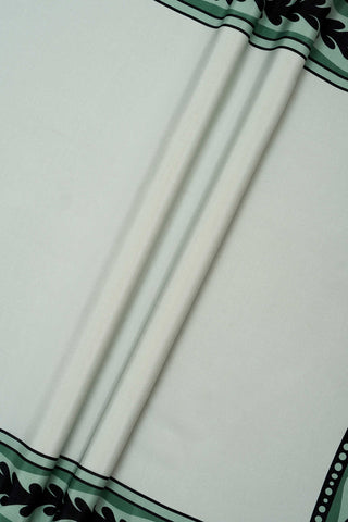 Benekli Lale Yeşil Krep İpek Şal 70x200