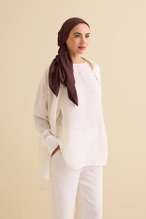 White Linen Jacquard Undershirt