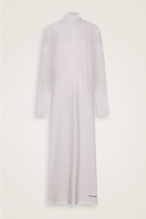 Turtleneck Open Stone Combed Cotton Dress